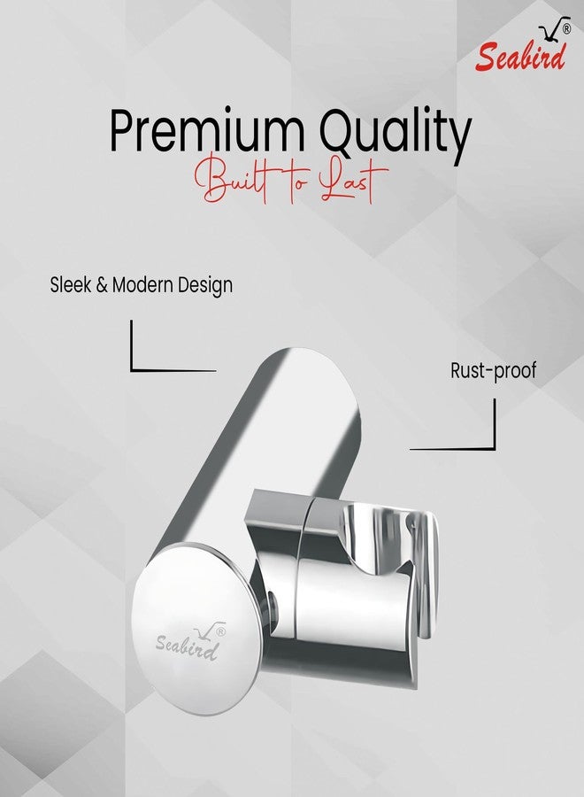 SEABIRD Jak Hook ABS Adjustable Wall Mount Holder for Health Faucet & Hand Shower | Premium Chrome Finish | Strong & Rust-Proof Bathroom Accessory | Easy to Install Universal Fit - Image 2